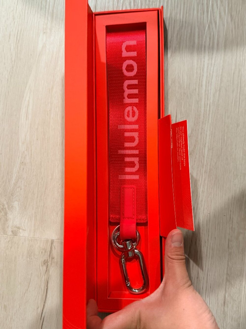 lululemon Collective Pinnacle Red Never Lost Keychain + Gift Box